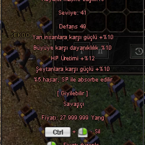  +6 HAYALET MASKE BASLIK 10 YARI - 10 BUYU - 10 SEYTAN - 12 HP URETIMI